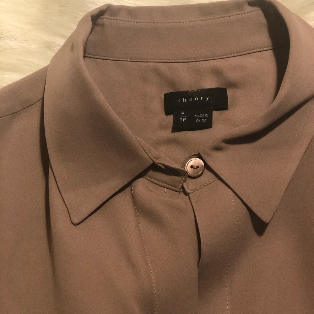 Theory dusty rose silk sleeveless blouse xs